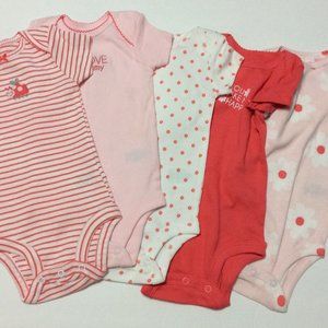 NWOT Carter's 5-Pack Short-Sleeve Bodysuits 3Mos